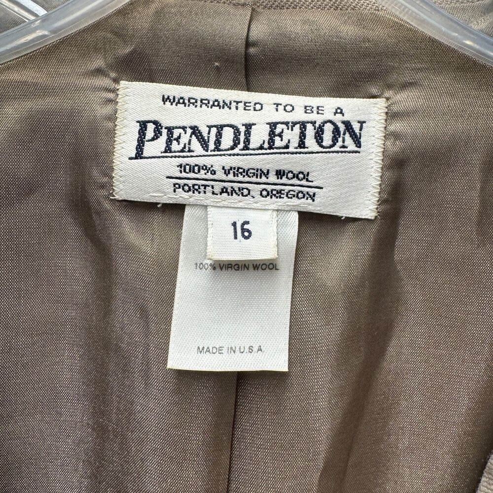 Pendleton 100% Virgin Wool 3 Button Classic Tan B… - image 3